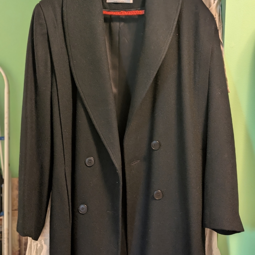 Forcaster Vintage Women's Black Double-Breasted Trench Coat